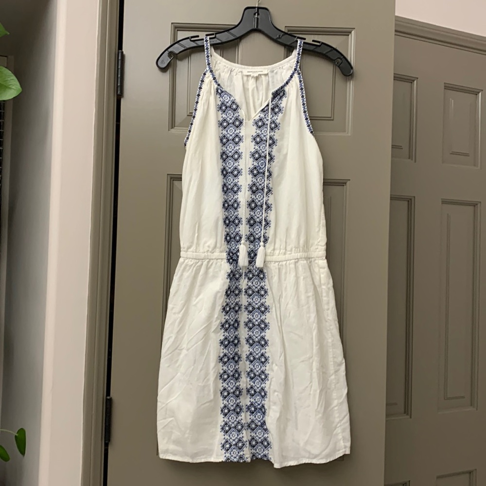 White Dress with blue details